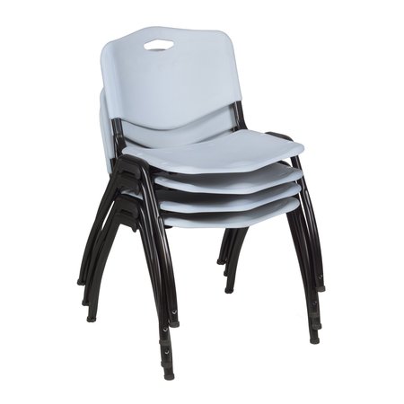 Kee Square Tables > Breakroom Tables > Kee Square Table & Chair Sets, 48 W, 48 L, 29 H, Grey TB4848GYBPBK47GY